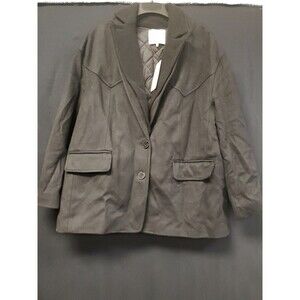 NWT Tibi New York Coat Jacket Black Wool 2 Button Peacoat Size XXS